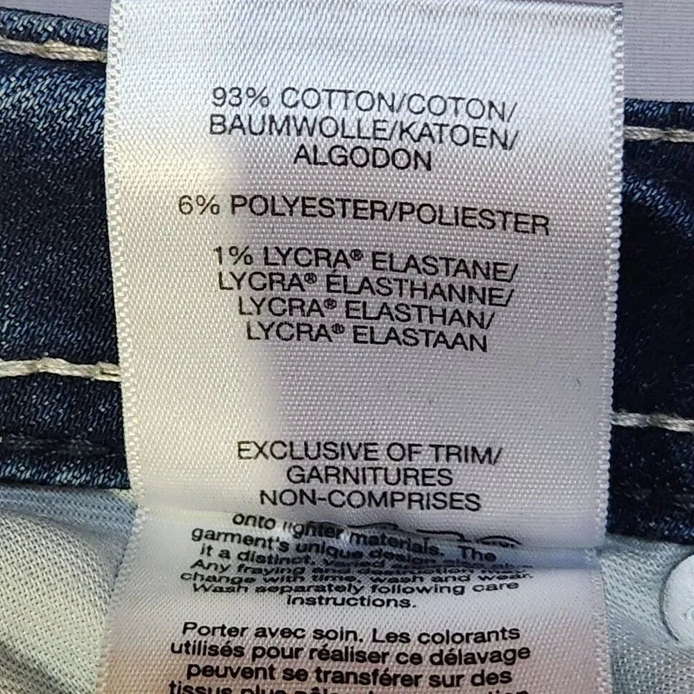 Silver Suki Capri Jeans Womens 27 Low Rise Dark Wash Destroyed Ripped Distressed